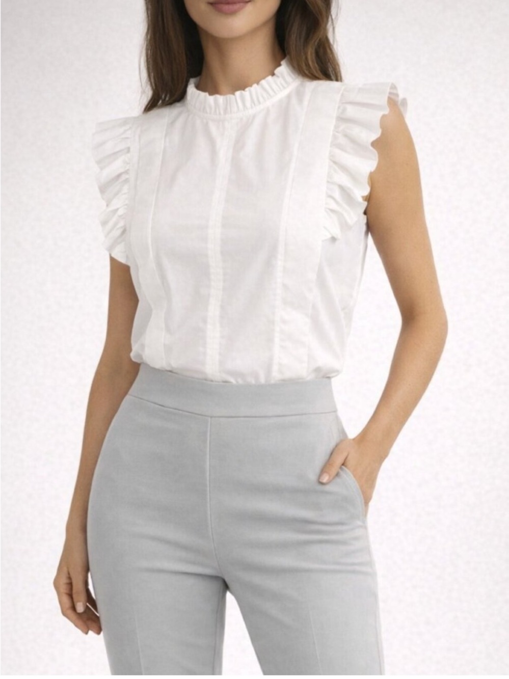 Melissa Nepton Size M Off White Devin Blouse NWT